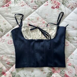 Edikted Navy Corset with Cream Details